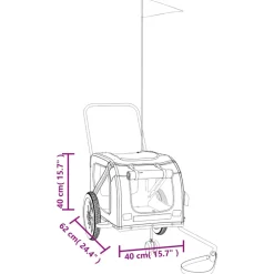 VIDAXL - Remorque de vélo pour animaux de compagnie noir