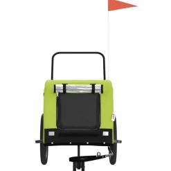 VIDAXL - Remorque de vélo pour animaux de compagnie vert et noir