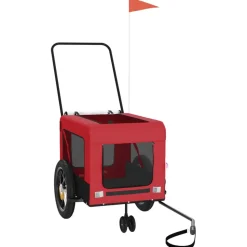 VIDAXL - Remorque de vélo pour animaux de compagnie rouge et noir