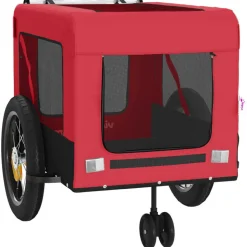 VIDAXL - Remorque de vélo pour animaux de compagnie rouge et noir