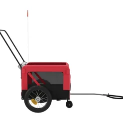 VIDAXL - Remorque de vélo pour animaux de compagnie rouge et noir
