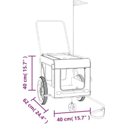 VIDAXL - Remorque de vélo pour animaux de compagnie rouge et noir