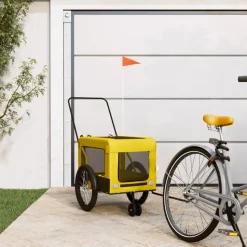 VIDAXL - Remorque de vélo pour animaux de compagnie jaune et noir