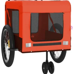 VIDAXL - Remorque de vélo pour animaux de compagnie orange et noir