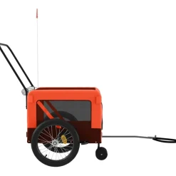 VIDAXL - Remorque de vélo pour animaux de compagnie orange et noir