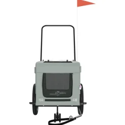 VIDAXL - Remorque de vélo pour animaux de compagnie gris et noir