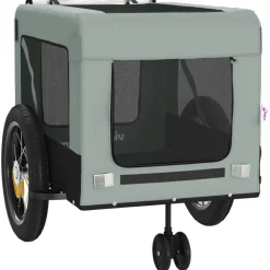 VIDAXL - Remorque de vélo pour animaux de compagnie gris et noir