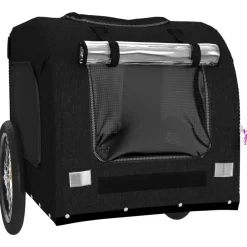VIDAXL - Remorque de vélo pour animaux de compagnie noir