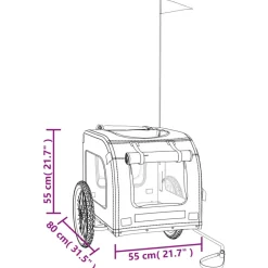 VIDAXL - Remorque de vélo pour animaux de compagnie noir