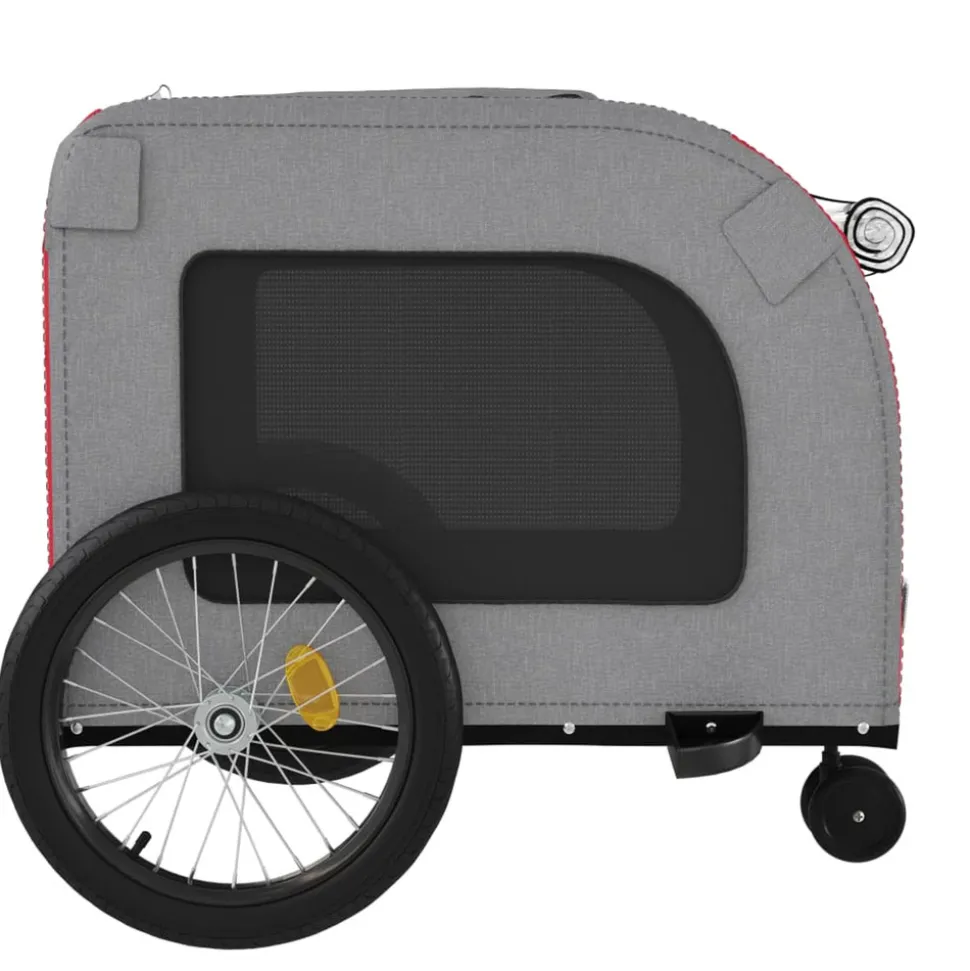 VIDAXL - Remorque de vélo pour animaux de compagnie rouge et gris