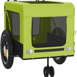 VIDAXL - Remorque de vélo pour animaux de compagnie vert et noir