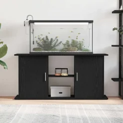 VIDAXL - Support d'aquarium chêne noir 121x41x58 cm bois d'ingénierie