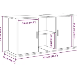 VIDAXL - Support d'aquarium chêne noir 121x41x58 cm bois d'ingénierie