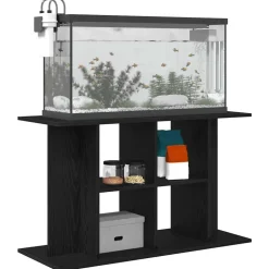 VIDAXL - Support d'aquarium chêne noir 100x40x60 cm bois d'ingénierie