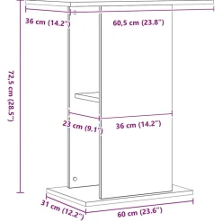 VIDAXL - Support pour aquarium chêne artisanal 36x60,5x72,5 cm