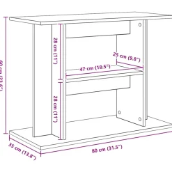 VIDAXL - Support pour aquarium chêne noir 80x35x60cm bois d'ingénierie