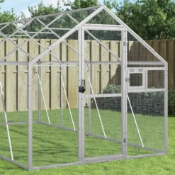 VIDAXL - Volière argenté 1,79x8x1,85 m aluminium