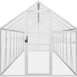 VIDAXL - Volière argenté 1,79x8x1,85 m aluminium