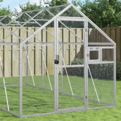 VIDAXL - Volière argenté 1,79x10x1,85 m aluminium