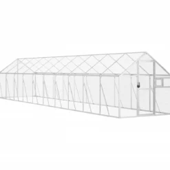 VIDAXL - Volière argenté 1,79x10x1,85 m aluminium