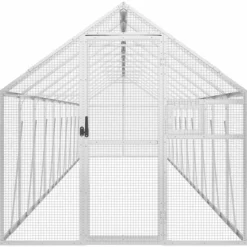 VIDAXL - Volière argenté 1,79x10x1,85 m aluminium