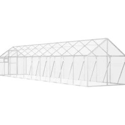 VIDAXL - Volière argenté 1,79x10x1,85 m aluminium