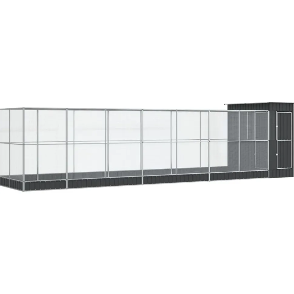 VIDAXL - Volière avec extension argenté 830x203x216 cm acier