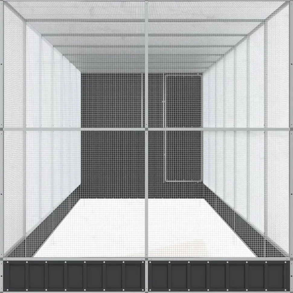 VIDAXL - Volière avec extension argenté 830x203x216 cm acier