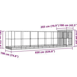VIDAXL - Volière avec extension argenté 830x203x216 cm acier