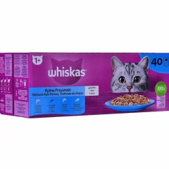 WHISKAS - Collation pour chat whiskas 40 x 85 g saumon thon poisson morue