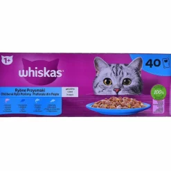 WHISKAS - Collation pour chat whiskas 40 x 85 g saumon thon poisson morue