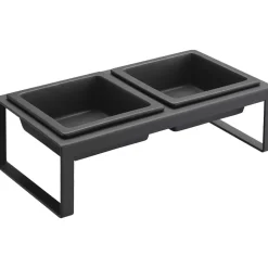 YAMAZAKI - Double gamelle design surélevée pour chat tower