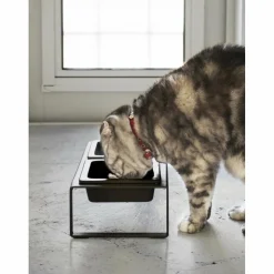 YAMAZAKI - Double gamelle design surélevée pour chat tower