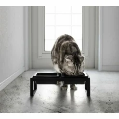 YAMAZAKI - Double gamelle design surélevée pour chat tower