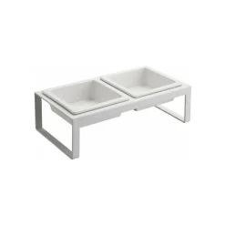 YAMAZAKI - Double gamelle design surélevée pour chat tower