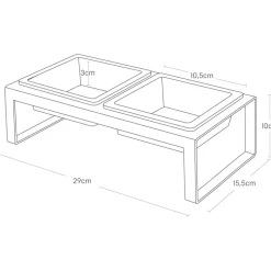 YAMAZAKI - Double gamelle design surélevée pour chat tower