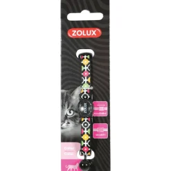 ZOLUX - Collier arrow nylon réglable de 17 à 30 cm. Noir . Pour chat.