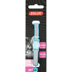ZOLUX - Collier shiny nylon réglable de 17 à 30 cm bleu pour chat