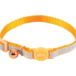 ZOLUX - Collier shiny nylon réglable de 17 à 30 cm orange pour chat