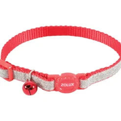 ZOLUX - Collier shiny nylon réglable de 17 à 30 cm rouge pour chat