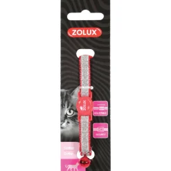 ZOLUX - Collier shiny nylon réglable de 17 à 30 cm rouge pour chat