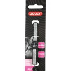 ZOLUX - Collier shiny nylon réglable de 17 à 30 cm, noir pour chat