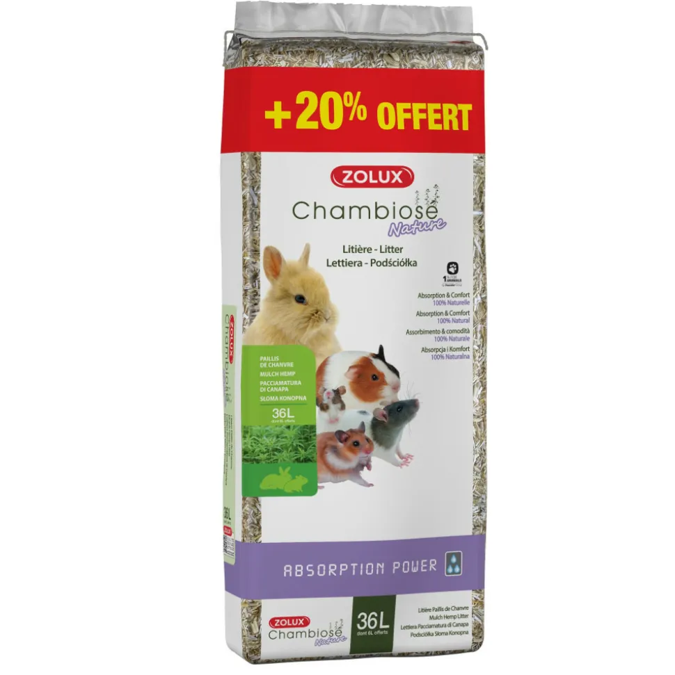 ZOLUX - Litière chambiose nature 30l + 20 % soit 36 l pour rongeur