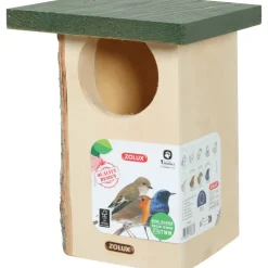 ZOLUX - Nichoir en bois massif entrée ø 8 cm environ pour oiseaux rouge gorge