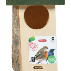 ZOLUX - Nichoir en bois massif entrée ø 8 cm environ pour oiseaux rouge gorge