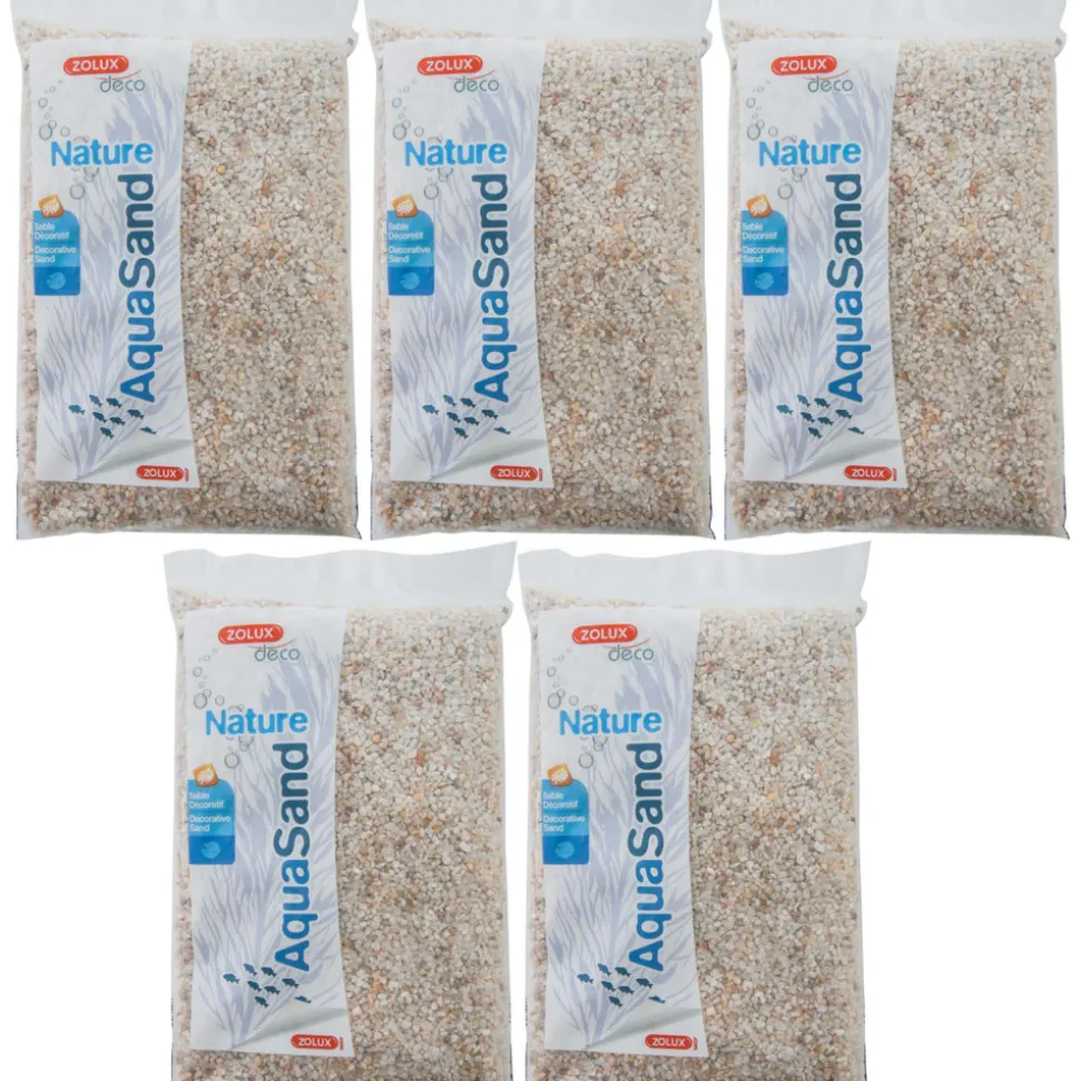 ZOLUX - Sol décoratif aquasand naturel quartz blanc 1kg (lot de 5)