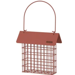 ZOLUX - Support pain de graisse en métal avec toit rouge terracotta pour oiseaux