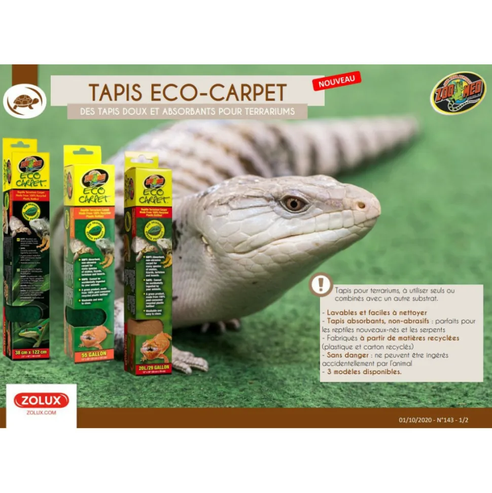 ZOO MED - Tapis pour terrarium 38 x 122 cm 100 % produit recyclées