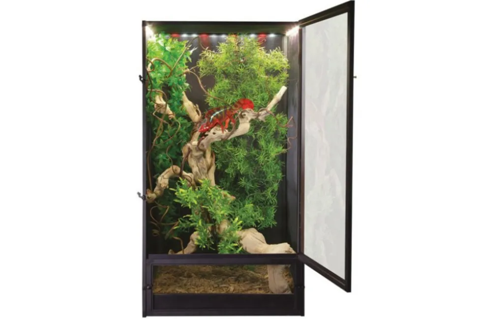 ZOOMED - Terrarium grillagé - reptibreeze led deluxe 61 x 61 x 122 cm - terrarium destiné aux lézards type caméléon